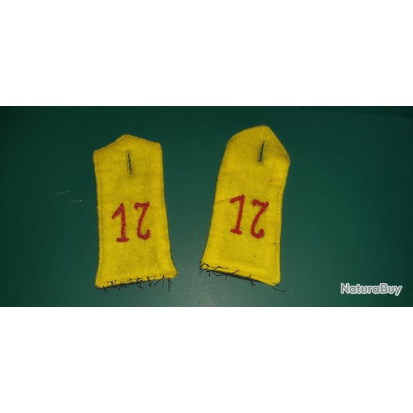 Paire d'Epaulette de l'I.R.17 Morhange (4eWestphalie) Mle 1895 Belle Repro brode