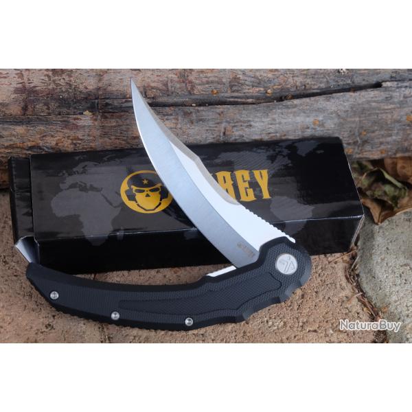 Couteau Kubey Wave Crest Pikal Black Lame Acier 14C28N Manche G10 Linerlock KIVT Clip 346A