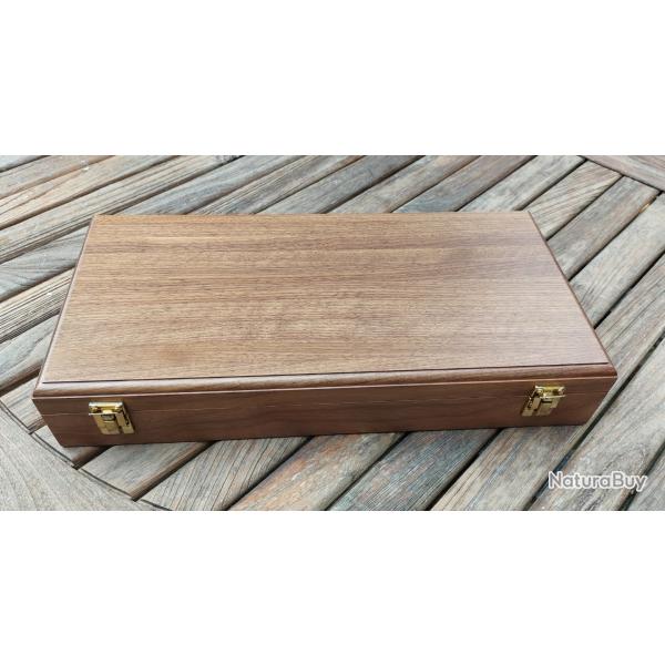 SUPERBE COFFRET US NOYER AMERICAIN  POUR GRAND REVOLVER