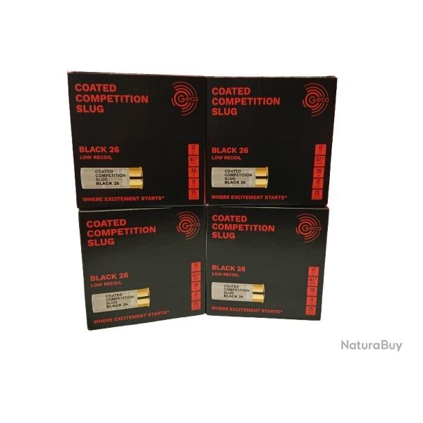 100 Cartouches GECO Comptition Slug Ccs Black 26g Cal 12/67,5