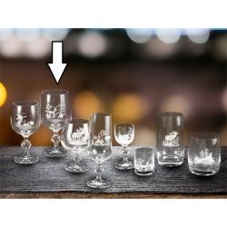 6 Verres à vin motif chasse cristal de qualité supérieure 340ml