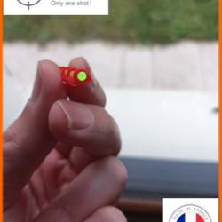 Guidon rouge + fibre fluo verte