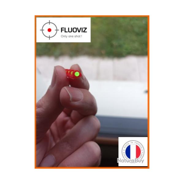 Guidon rouge + fibre fluo verte