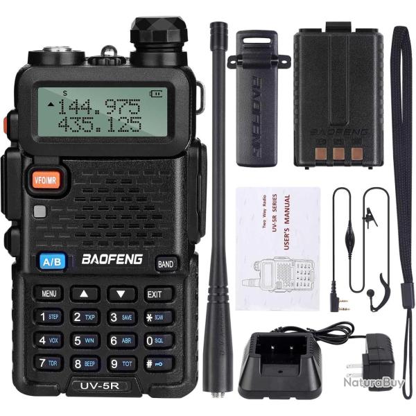 Talkie Walkie Radio Dual band cran LCD CTCSS 50 et CDCSS 104 (VHF/UHF)Porte 5Km Batterie 1800mAh