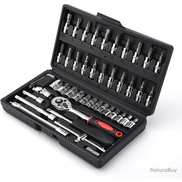 Kit d'outils de rparation automobile, jeu de douilles de 1/4 pouces, outil de rparation automobile