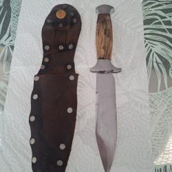 Ancien Couteau De Chasse les deux diables