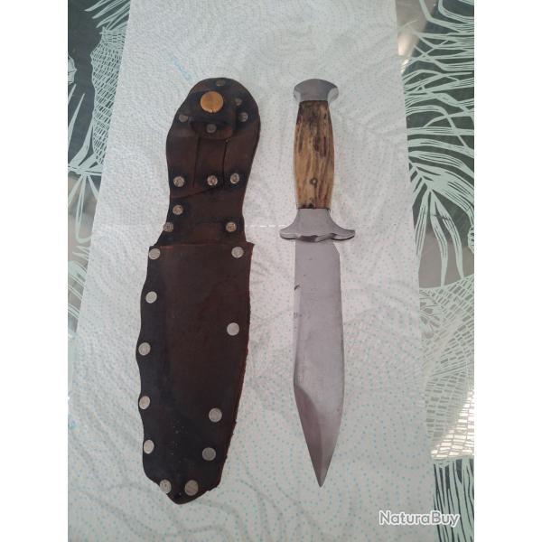 Ancien Couteau De Chasse les deux diables