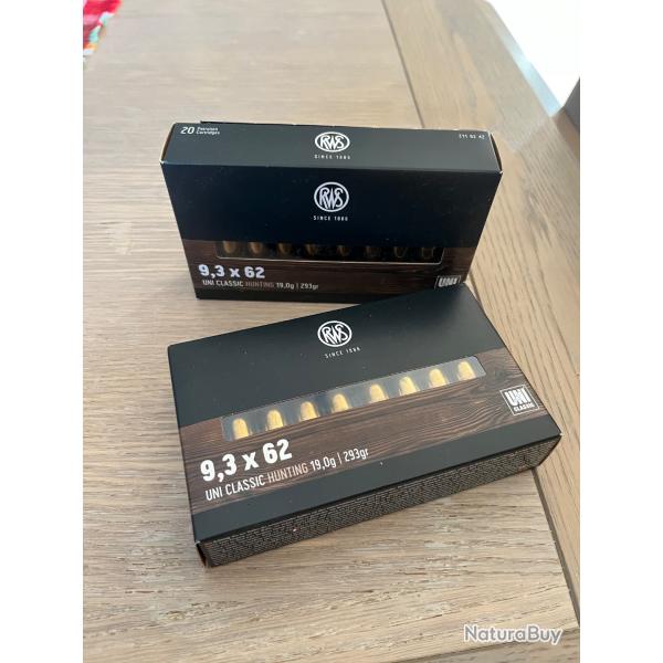 2 botes de RWS UNI CLASSIC 9,3x62