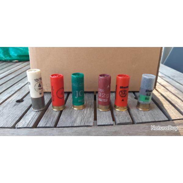 LOT de cartouches plombs 12/70 et acier bon tat decathon,roumaillac,mega speed,tunet etc ...