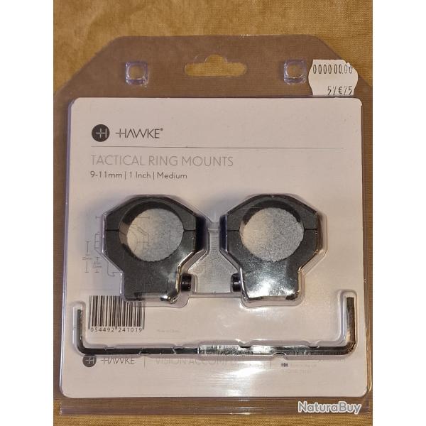 Hawke Tactical Ring Mounts 9 11mm moyen 25,4mm (1") HILMAR SUPER DESTOCK !!!