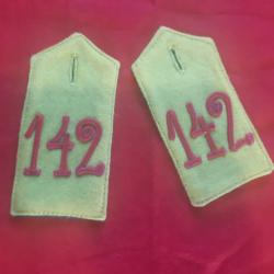 Paire de Pattes d'Epaule 1895 de l'I.R.142 Mülhausen (Mulhouse en 1914)