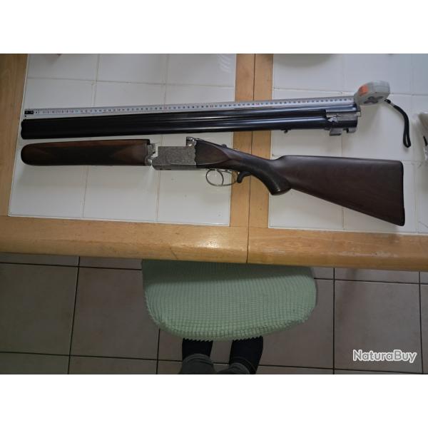 Fusil Superpos calibre 12 BOUCHER artisan SAINT ETIENNE, belles gravures manuelles signes PETIOT