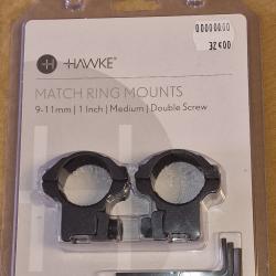 Hawke Match Ring Mounts 9 11mm moyen 25,4mm (1") HILMAR SUPER DESTOCK !!!