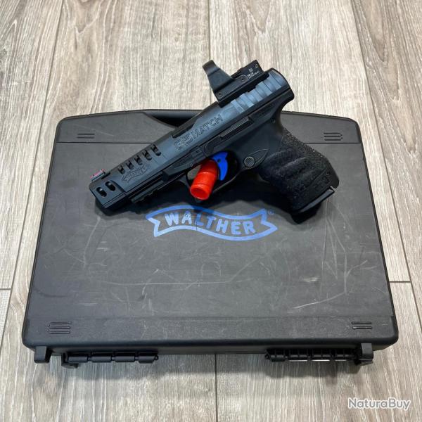 Occasion - Pistolet WALTHER Q5 Match Cal 9x19 + Point-rouge Leupold