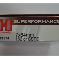 1 BOITE DE 20 BALLES 7X64 HORNADY SST 162GR NEUVE