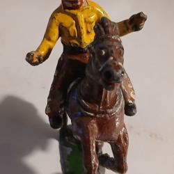 TRÉS ANCIEN COWBOY BANDIT ET CHEVAL BRITAIN MÉTAL