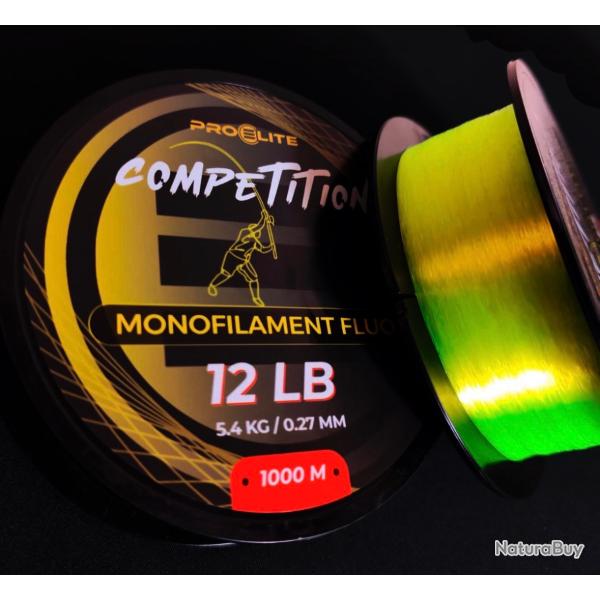 Nylon carpe Pro lite baits COMPETITION MONOFILAMENT FLUOR 1000M - 0.27MM