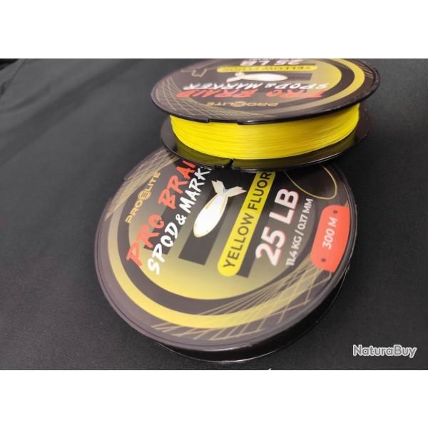 Tresse Pro lite baits SPOD & MARKER YELLOW FLUOR - 300M/0,17mm