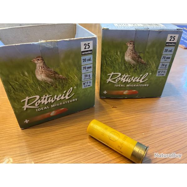 35 Cartouches Rottweil cal 20/70 25g n*7