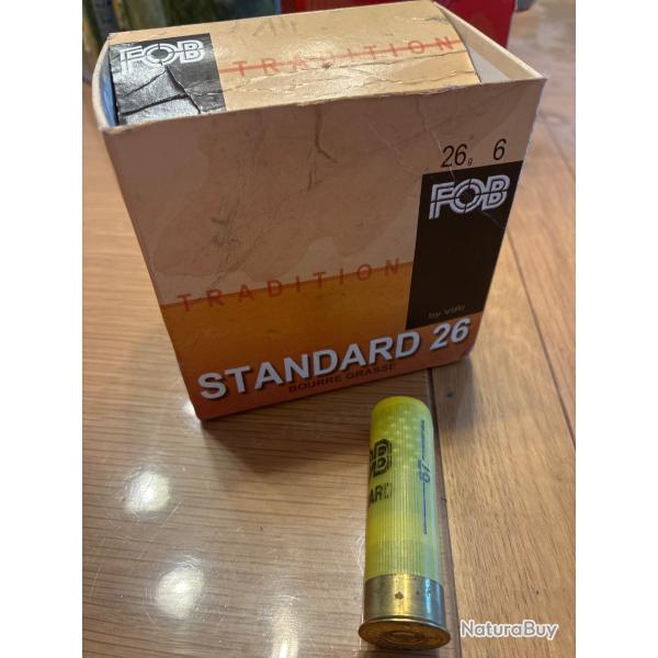 14 cartouches FOB Standard 26 bourre grasse calibre 20/67 26g n*6