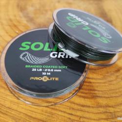 Tresse gain&eacute;e Pro &eacute;lite baits SOLID GRIP BRAIDED COATED SOFT - 10M/0,60mm