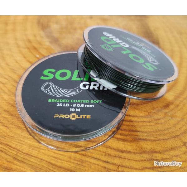 Tresse gaine Pro lite baits SOLID GRIP BRAIDED COATED SOFT - 10M/0,60mm
