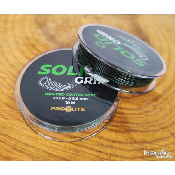 Tresse gain�e Pro �lite baits SOLID GRIP BRAIDED COATED SOFT - 10M/0,60mm