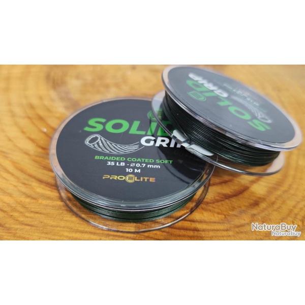 Tresse gain�e Pro �lite baits SOLID GRIP BRAIDED COATED SOFT - 10M/0,70mm