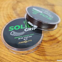 Tresse gain&eacute;e Pro &eacute;lite baits SOLID GRIP BRAIDED COATED SOFT - 10M/0,60mm brown