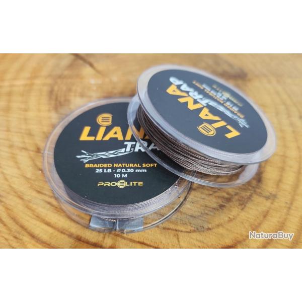 Tresse Pro lite baits LIANA TRAP BRAIDED NATURAL SOFT - 10M/0,30mm brown