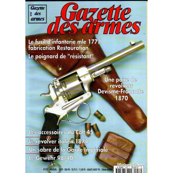 gazette des armes 257 gewehr 98/40, poignard de r�sistant, devisme francotte, fusil infa. 1777 an IX