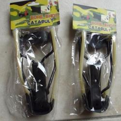 BRADE -Lot de 2 Lance-pierres/frondes avec repose avant-bras NEUF