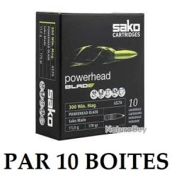 10 Boites de 10 Balles Sako 300 Win Mag Powerhead Blade 170gr