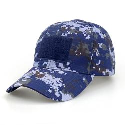 Casquette Pixel bleu velcro en fa&ccedil;ade