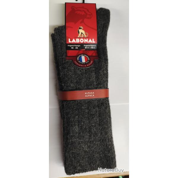 CHAUSSETTE DEMI HAUTE LABONAL EN ALPAGA - GRIS - Taille 40/41