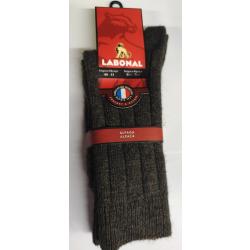 CHAUSSETTE DEMI HAUTE LABONAL EN ALPAGA - MARRON - Taille 44/45