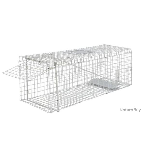 Pi�ge vivant acier galvanis� 80 cm avec poign�e rabattable