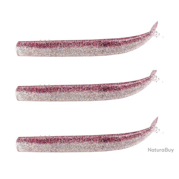 FIIISH Crazy Sand Eel Lot de 3 leurres de 120 mm purple glitter