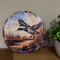 Plaque décorative, métallique, motif colvert.....ENCHERE 1 EURO