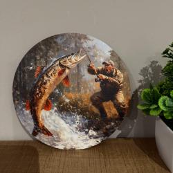 Plaque m&eacute;tallique, d&eacute;coration, motif BROCHET....ENCHERE 1 EURO