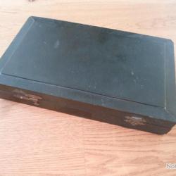 COFFRET DE PRESENTATION ANCIEN POUR SMITH &sect; WESSON SAFETY EN 38 AVEC RARE CANON LONG DE 6 pouces