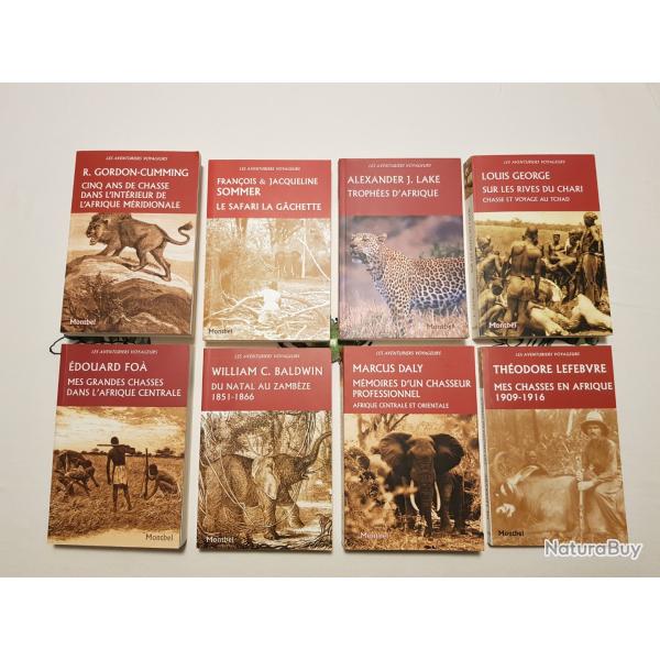 Afrique lot de huit livres rcits de chasse