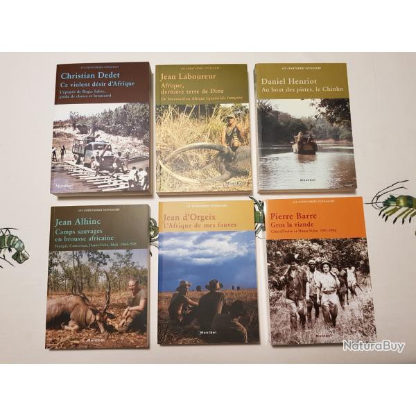 Afrique lot de six livres rcits de chasse