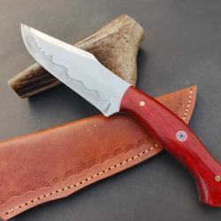 couteau de Poche fait  À Main Lame Acier D2 Manche Bois de Couleur