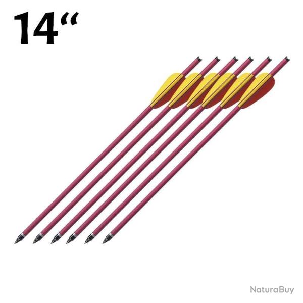 Pack de 6 Fl�ches 14 pouces (35.5cm) Rouge