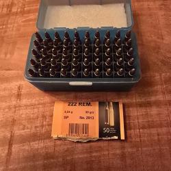 Lot de 50 balles cal 222 remington