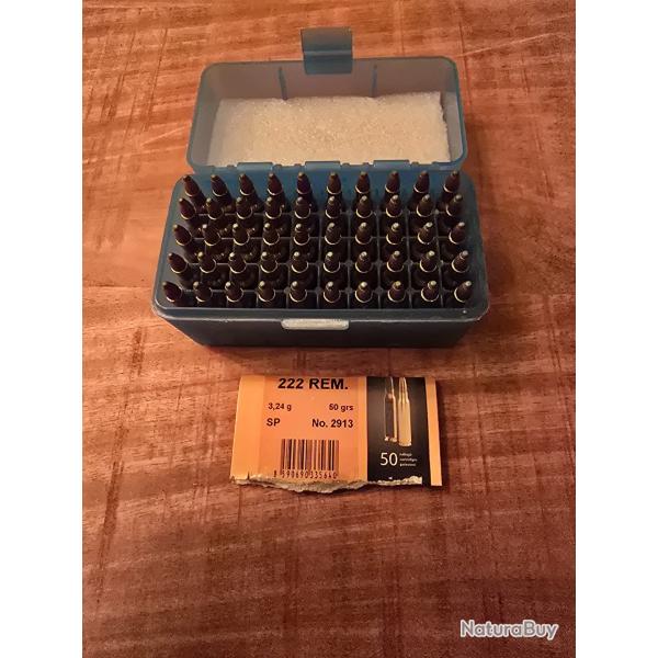 Lot de 50 balles cal 222 remington