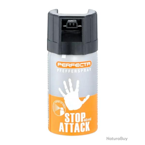 Bombe lacrymogene STOP ATTACK POIVRE 40ML PERFECTA