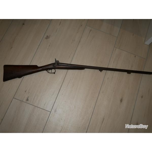 Fusil de chasse  percussion dans son jus de grenier