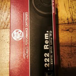 Boite 20 balles 222 rem RWSTeilmantel spitz 3,24g/50 grains (boîte 2)